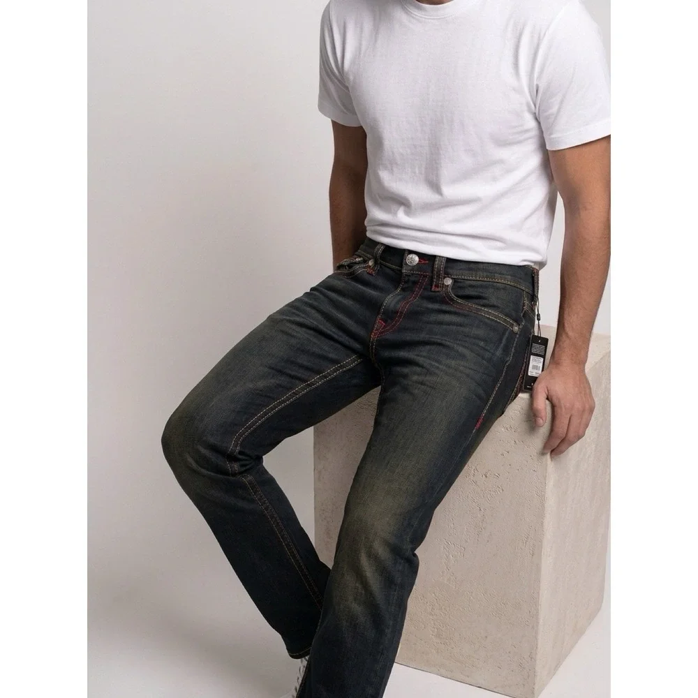 True Religion Jeans Ricky Relax Straight Jean 34x34(30-b69)